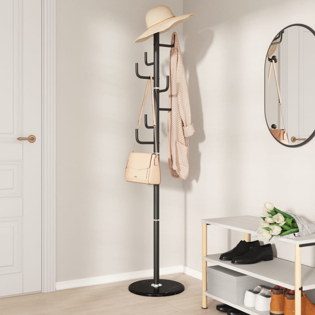 Vidaxl Coat Rack 183 cm pulverbelagd järnsvart