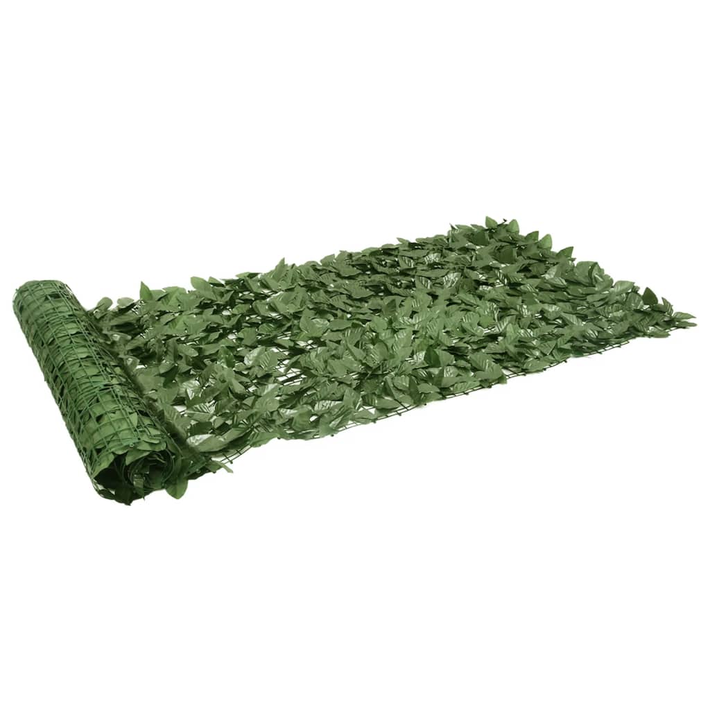 Schermo del balcone Vidaxl con foglie verde scuro 200x100 cm