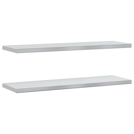 Vidaxl wandschappen 2 st 100x30 cm roestvrijstaal zilverkleurig