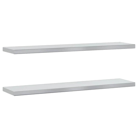 Vidaxl wandschappen 2 st 100x23,5 cm roestvrijstaal zilverkleurig