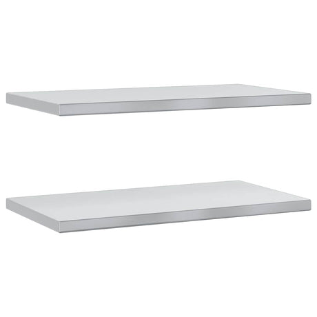 Vidaxl wandschappen 2 st 75x40 cm roestvrijstaal zilverkleurig
