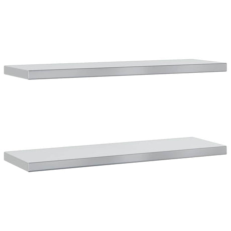 Vidaxl wandschappen 2 st 75x23,5 cm roestvrijstaal zilverkleurig