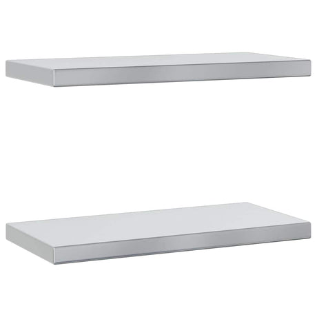 Vidaxl wandschappen 2 st 50x23,5 cm roestvrijstaal zilverkleurig
