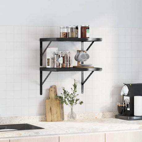 Vidaxl wandschappen 2 st 50x40 cm roestvrijstaal zwart
