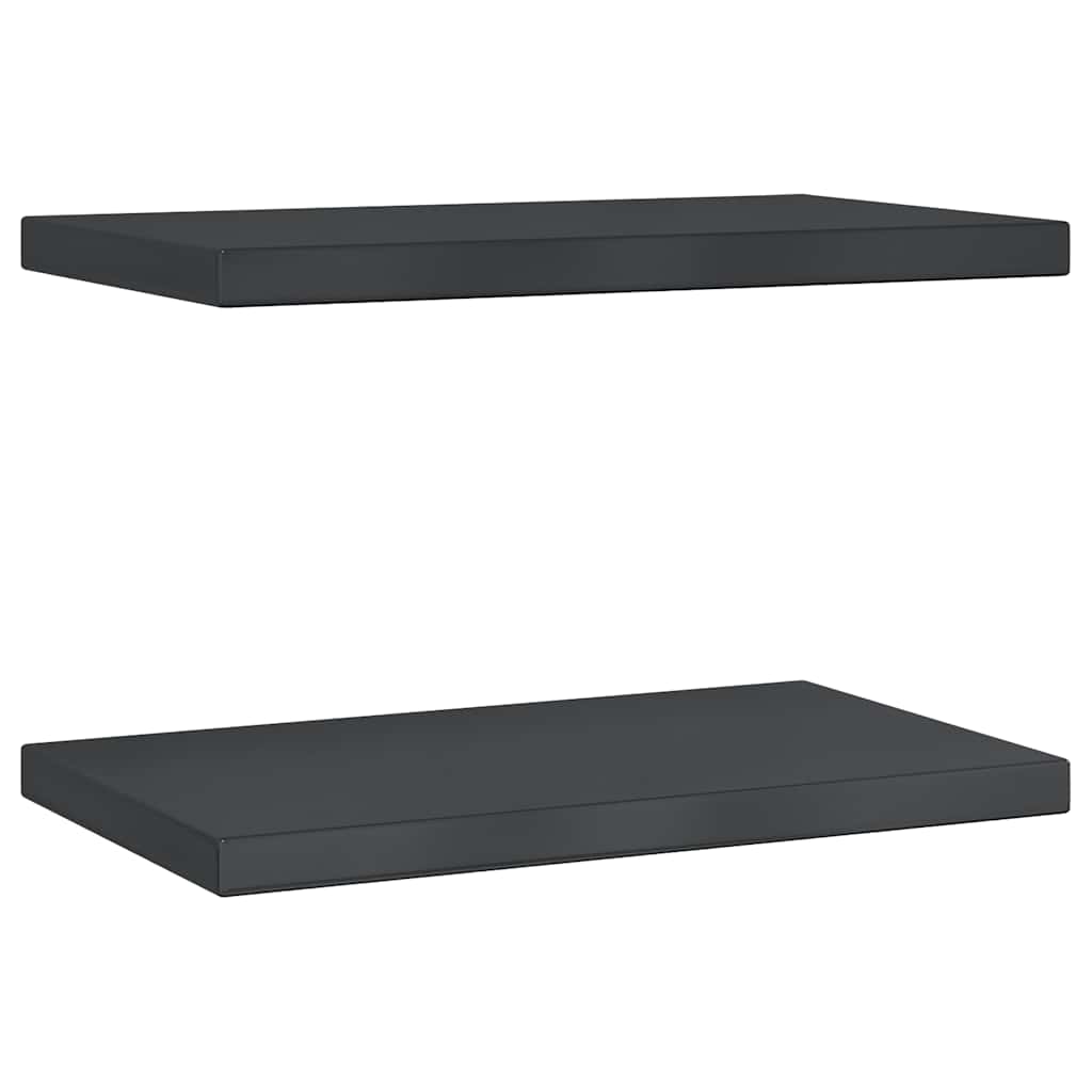 Vidaxl wandschappen 2 st 50x30 cm roestvrijstaal zwart