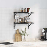 Vidaxl wandschappen 2 st 50x30 cm roestvrijstaal zwart