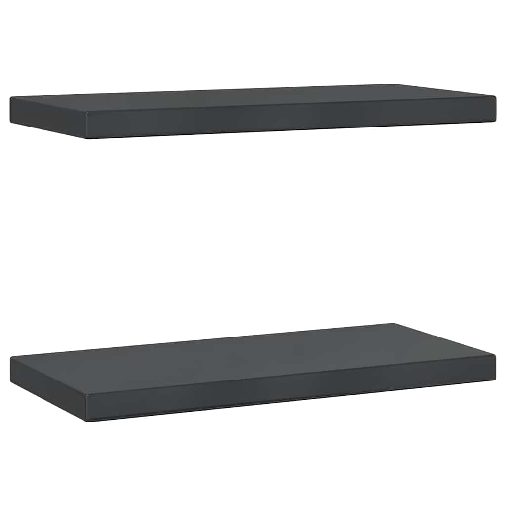 Vidaxl wandschappen 2 st 50x23,5 cm roestvrijstaal zwart