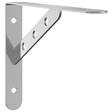 Vidaxl plankdragers 4 st 23,5x2,5x15,5 cm roestvrijstaal zilverkleurig