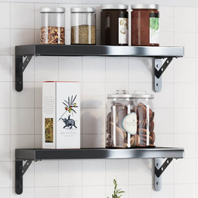 Vidaxl plankdragers 4 st 15x2,5x11,5 cm roestvrijstaal zwart