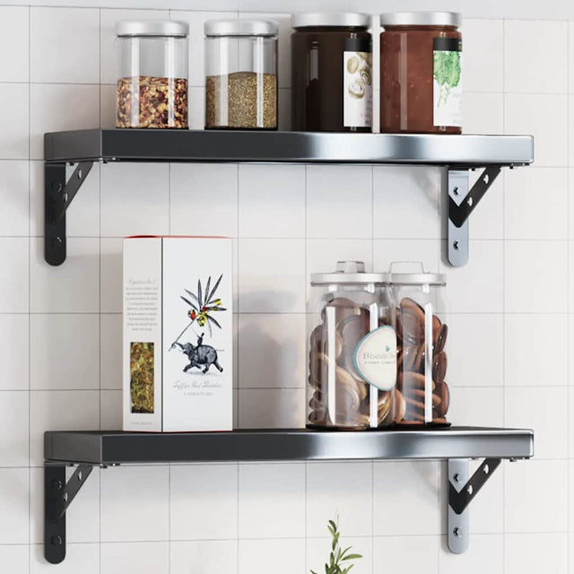 Vidaxl plankdragers 4 st 15x2,5x11,5 cm roestvrijstaal zwart