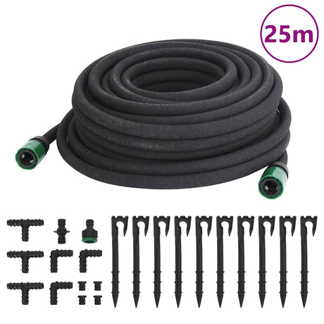 Vidaxl druppelslang 0,6'' 25 m rubber zwart