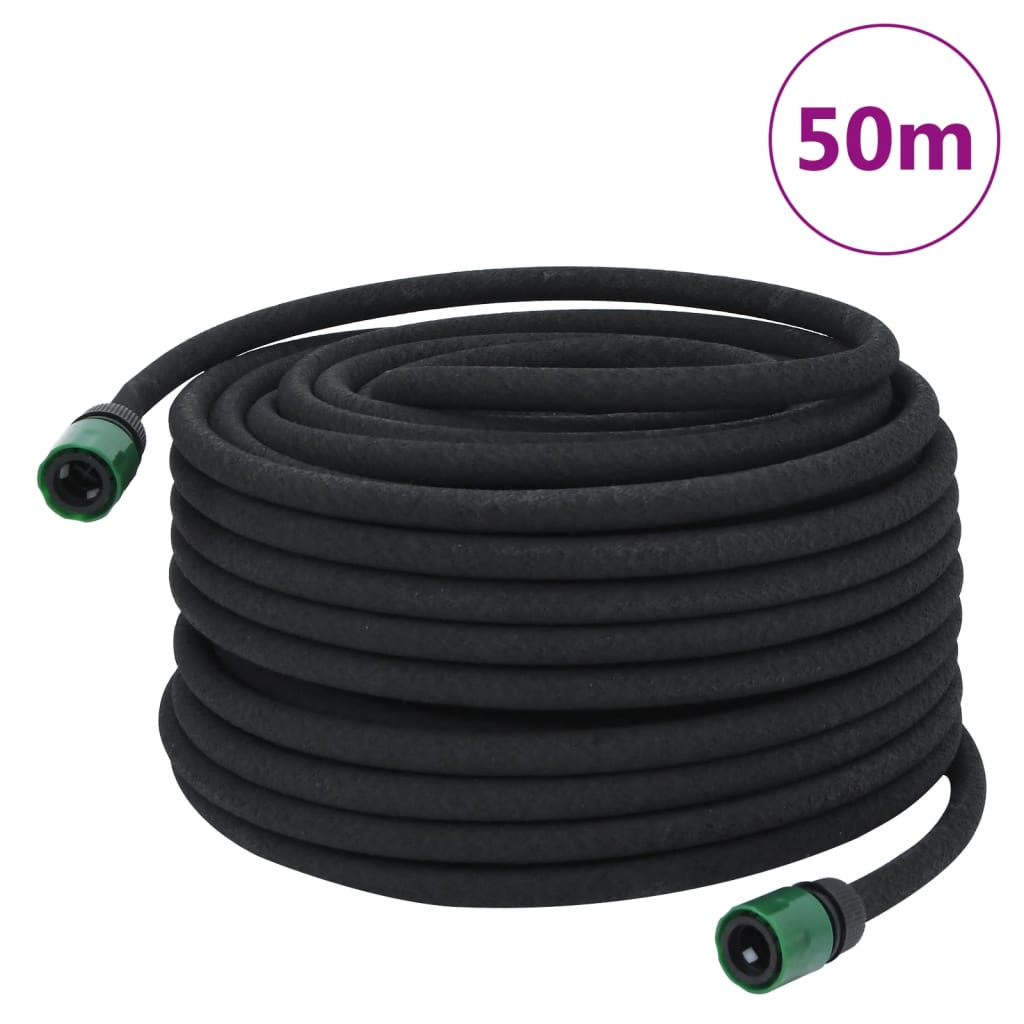 Manguera de goteo de Vidaxl 0.6 '' 50 m de goma negra