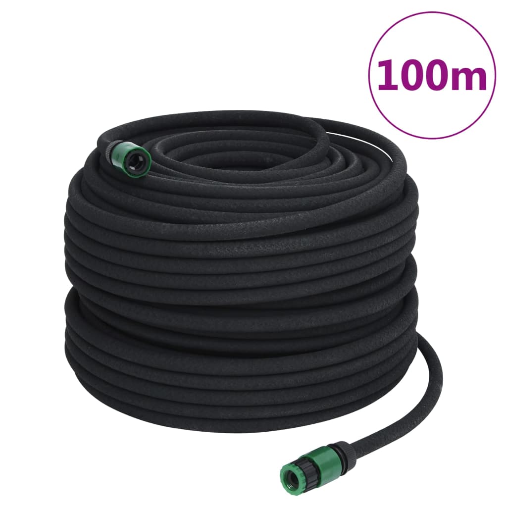 Vidaxl droppslang 0,6 '' 100 m gummisvart