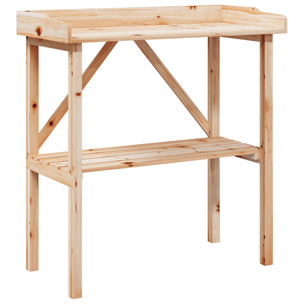 Vidaxl plant table with shelf 78x38x82.5 cm solid pinewood