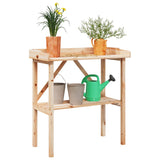 Tavolo vegetale Vidaxl con scaffale 78x38x82,5 cm Pineo solido