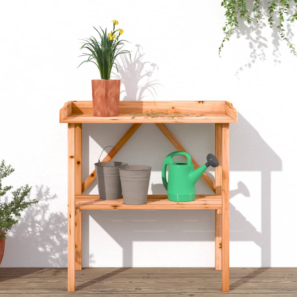 Vidaxl plant table with shelf 78x38x82.5 cm pine brown