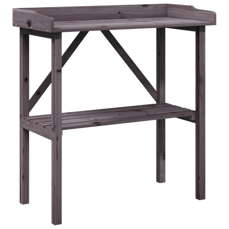 Vidaxl plantentafel met schap 78x38x82,5 cm vurenhout grijs