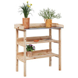 Vidaxl Plant Table med hyller 78x38x82,5 cm Solid Pinewood