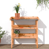 Vidaxl plant table with shelves 78x38x82.5 cm pine brown