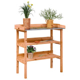 Vidaxl plant table with shelves 78x38x82.5 cm pine brown