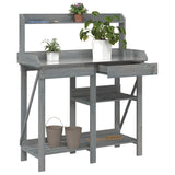 Vidaxl Opotbank med hyllor Solid Pine Grey Grey