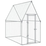 Vidaxl Chicken Coop 200x100x190 cm galvaniseret stål sølvfarvet