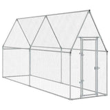 Vidaxl kippenhok 400x100x190 cm gegalvaniseerd staal zilverkleurig