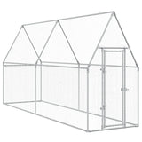 Vidaxl Chicken Coop 400x100x190 cm galvanisert stål sølvfarget