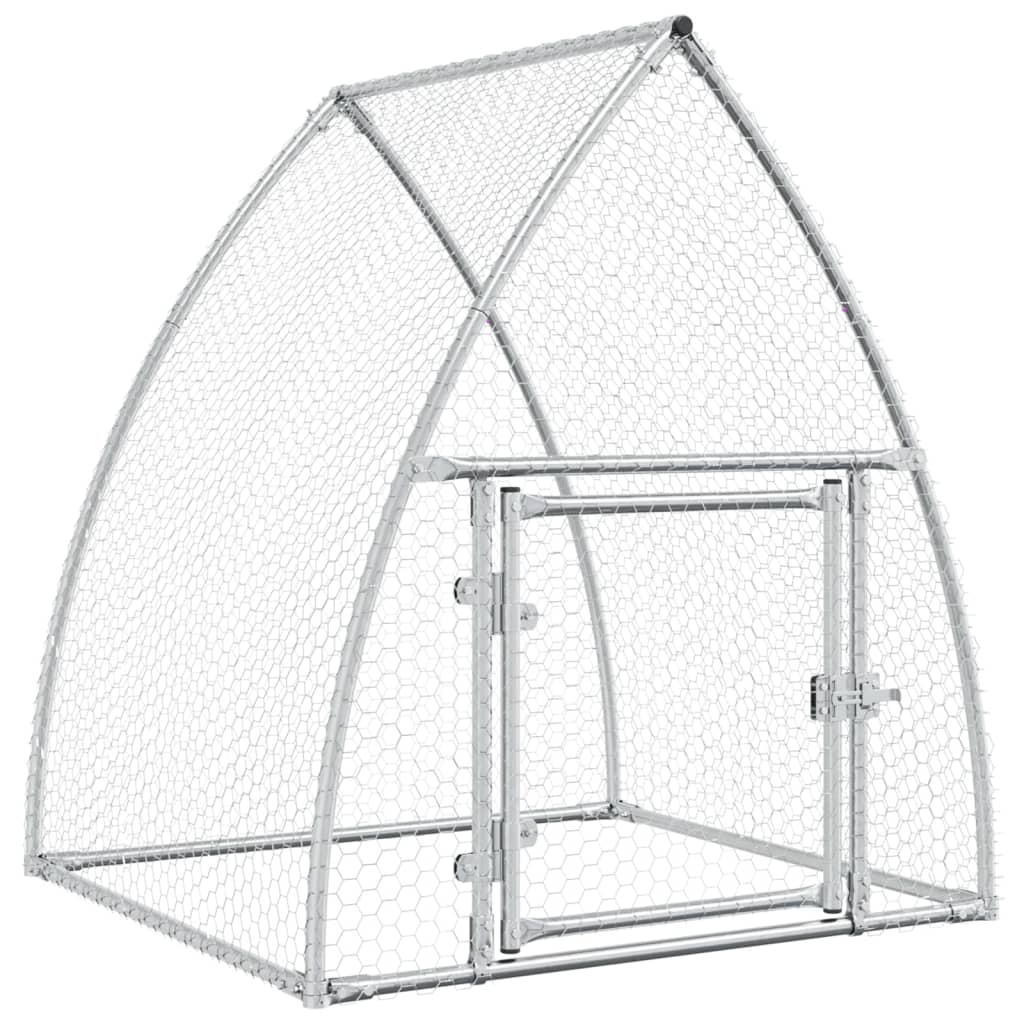 Vidaxl Chicken Coop 100x105x120 cm de acero galvanizado de color plateado