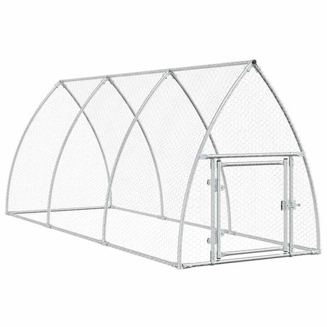 Vidaxl kippenhok 300x105x120 cm gegalvaniseerd staal zilverkleurig