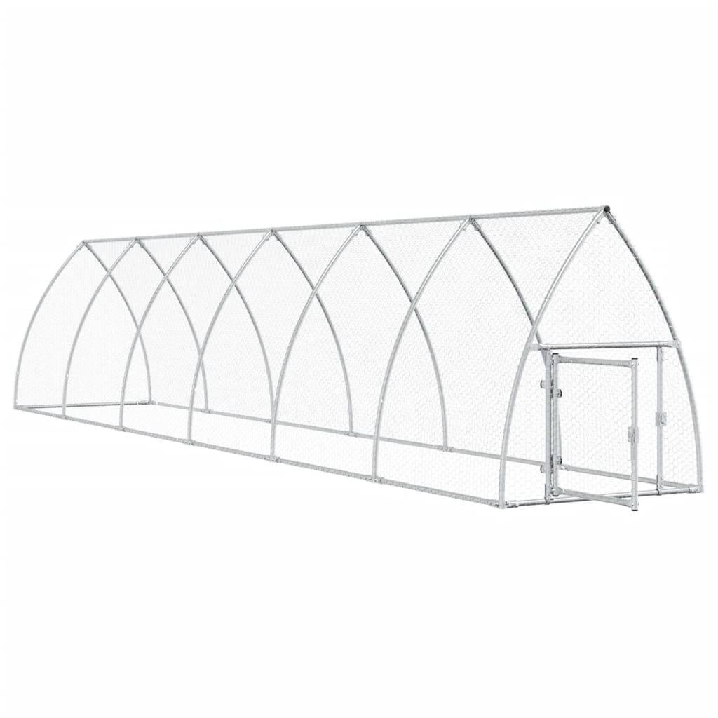 Vidaxl Chicken Coop 600x105x120 cm galvanizovaná ocelová stříbrná barva