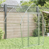 Vidaxl Chicken coop 200X105X182 CM Galvanized steel silver colored