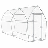 Vidaxl Chicken Coop 400x105x182 cm galvaniseret stål sølvfarvet