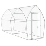 Vidaxl Chicken Coop 400x105x182 cm Galvaniserat stål silverfärgat