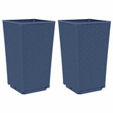 Vidaxl plantenbakken 2 st 32,5x32,5x57 cm polypropeen blauwgrijs