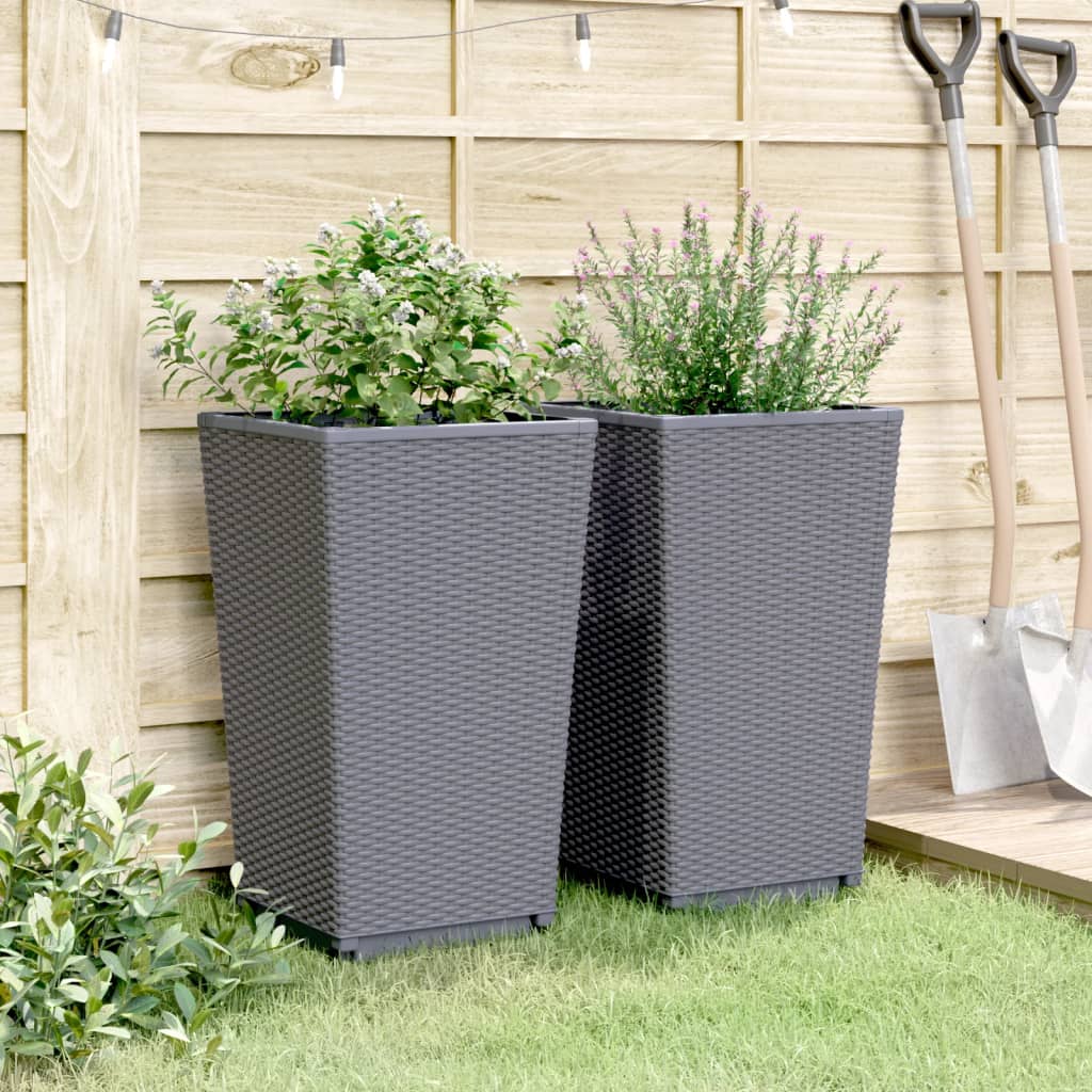 Vidaxl Planters 2 ST 32,5x32.5x57 cm Polypropen Grey