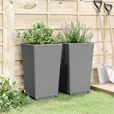 Vidaxl Planters 2 st 32.5x32.5x57 cm Polypropene light gray