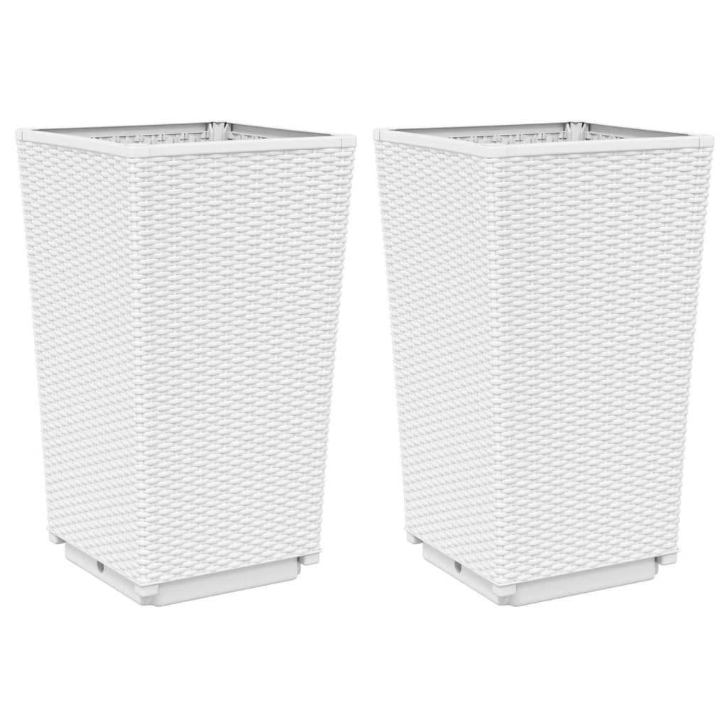 Vidaxl Planters 2 ST 32,5x32,5x57 cm Polipropen White