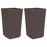 Vidaxl Planters 2 ST 32.5x32.5x57 cm Polypropen Brown