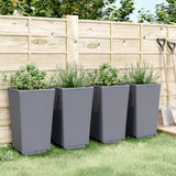 Vidaxl Planters 4 b 32.5x32.5x57 cm Polyprope Grey