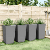 Vidaxl Planters 4 St 32.5x32.5x57 cm polypropen lysegrå