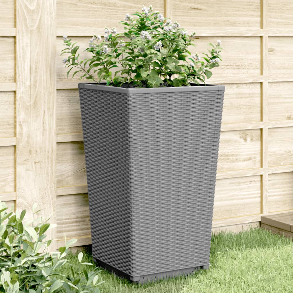 Vidaxl Planters 4 St 32.5x32.5x57 cm polypropen lysegrå