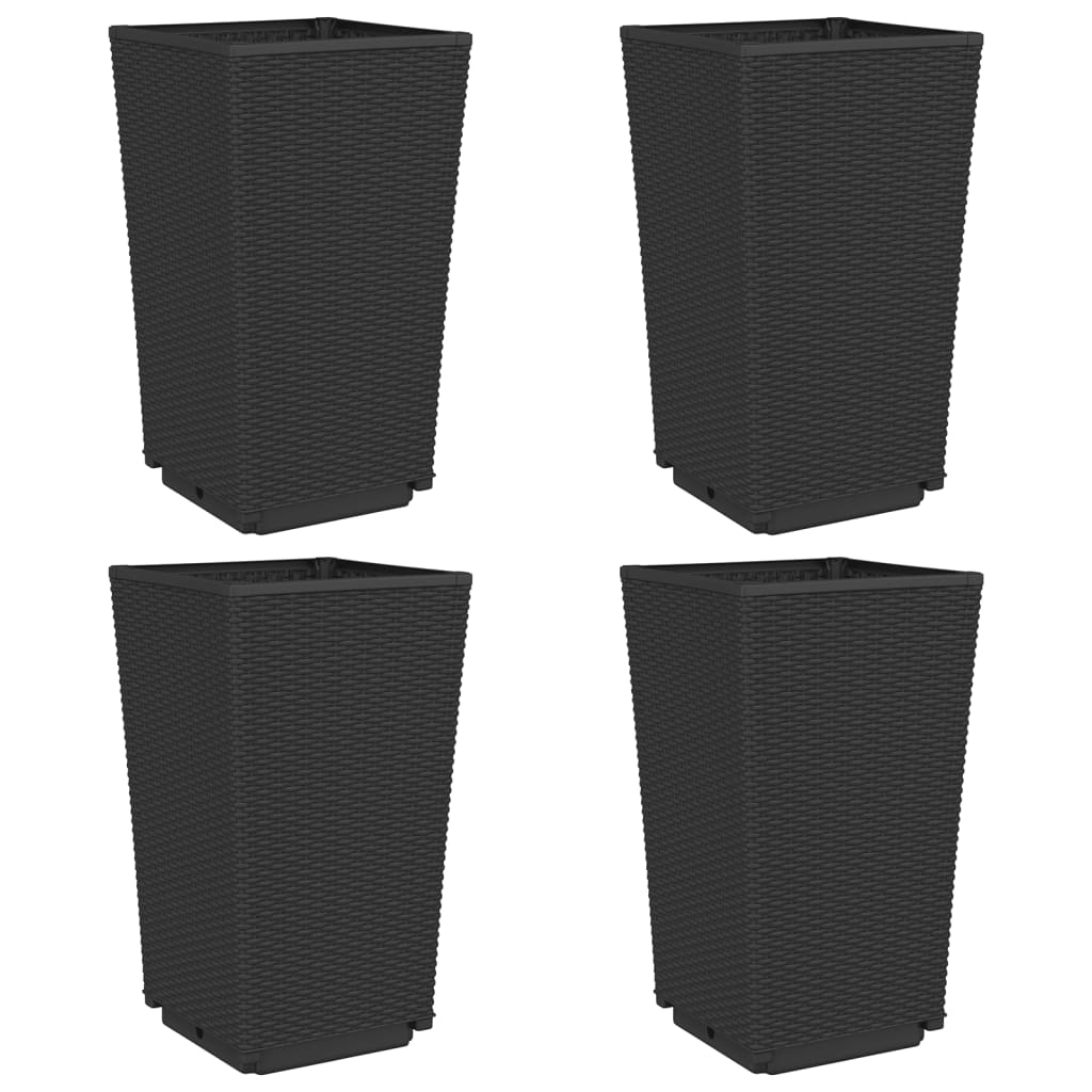 Vidaxl Planters 4 ST 32,5x32.5x57 cm Polipropen Black