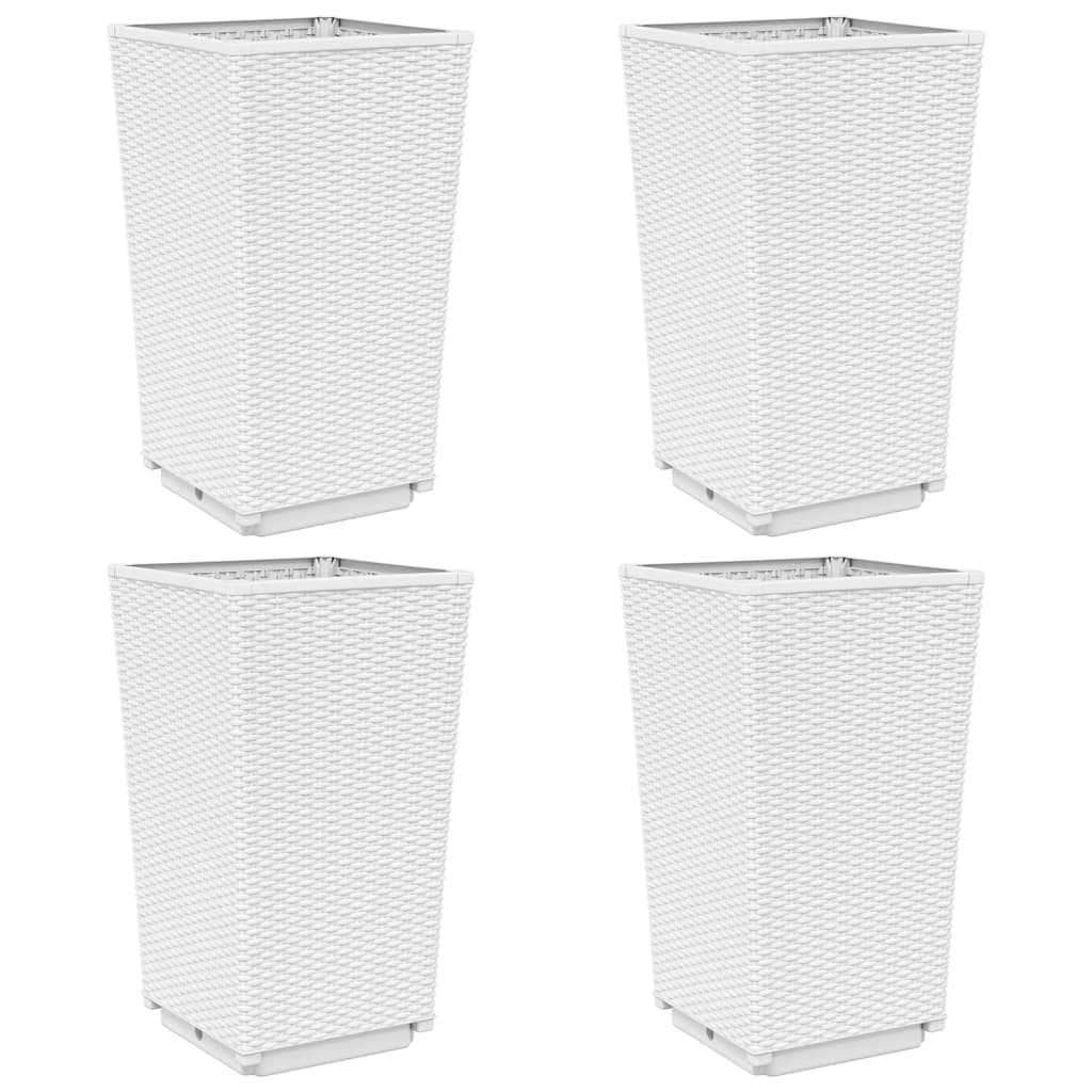 Plantadores Vidaxl 4 ST 32.5x32.5x57 CM Polypropene White