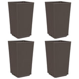 Vidaxl plantenbakken 4 st 32,5x32,5x57 cm polypropeen bruin