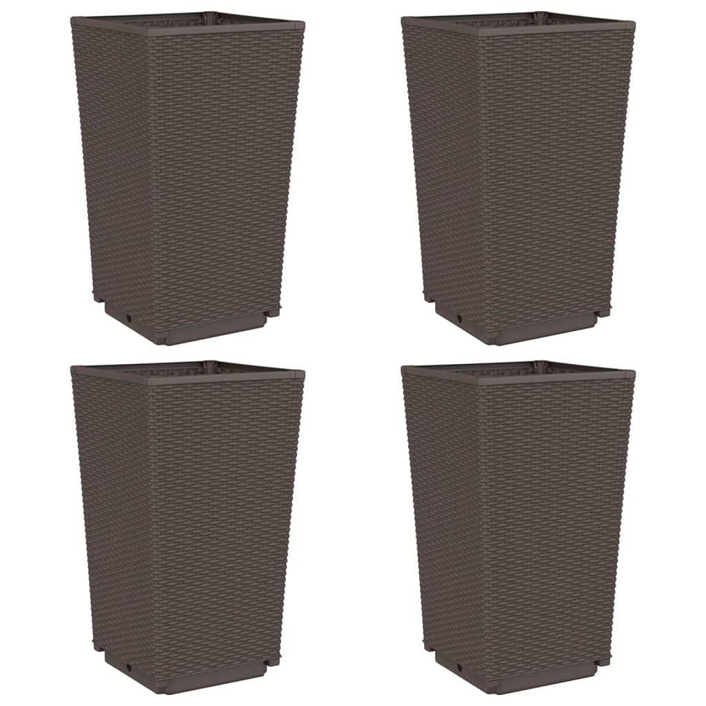 Vidaxl Planters 4 St 32,5x32,5x57 cm polypropen brun