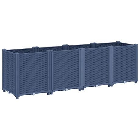 Vidaxl plantenbak 160x40x53 cm polypropeen blauwgrijs