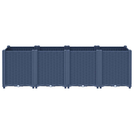 Vidaxl plantenbak 160x40x53 cm polypropeen blauwgrijs