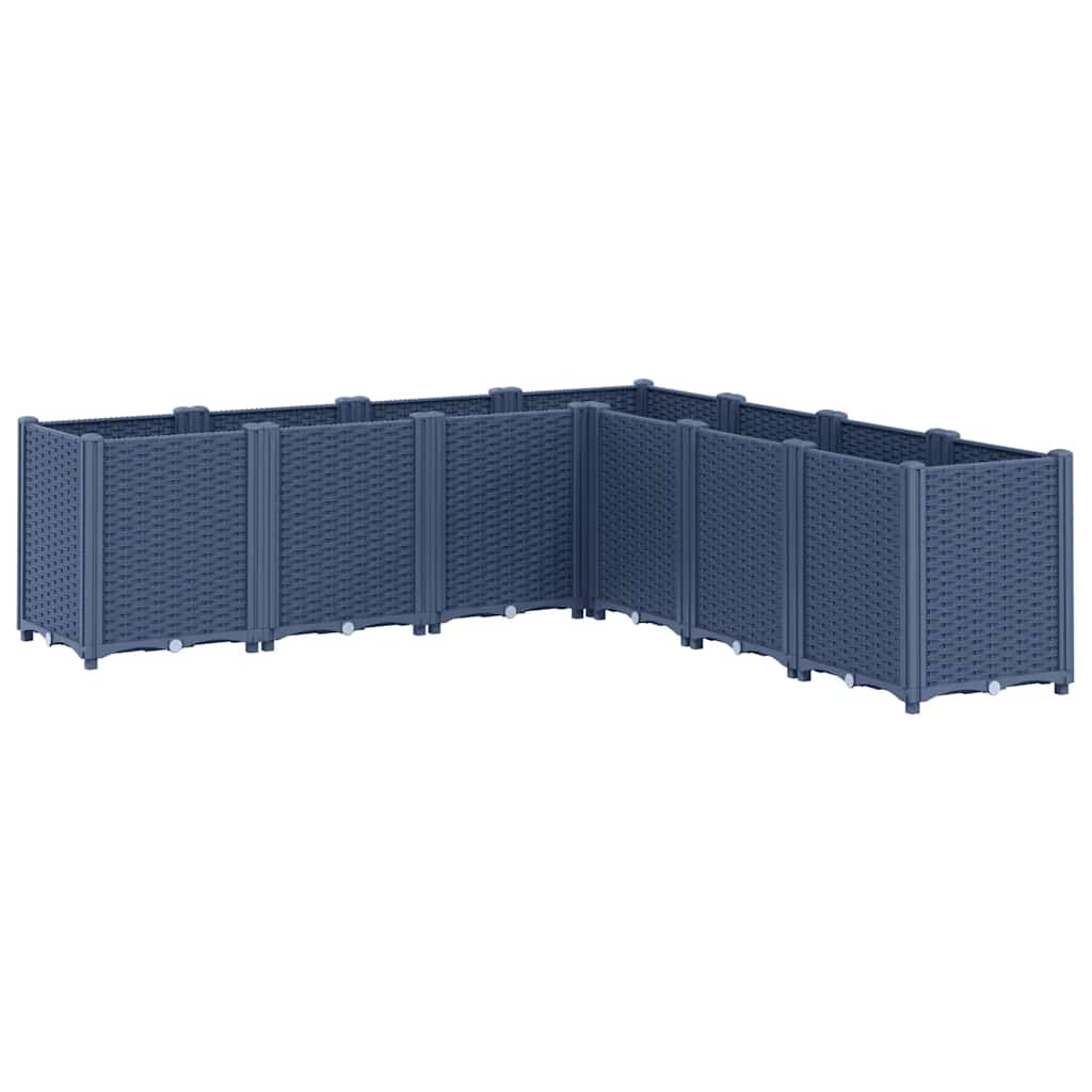 Vidaxl plantenbak 160x160x53 cm polypropeen blauwgrijs