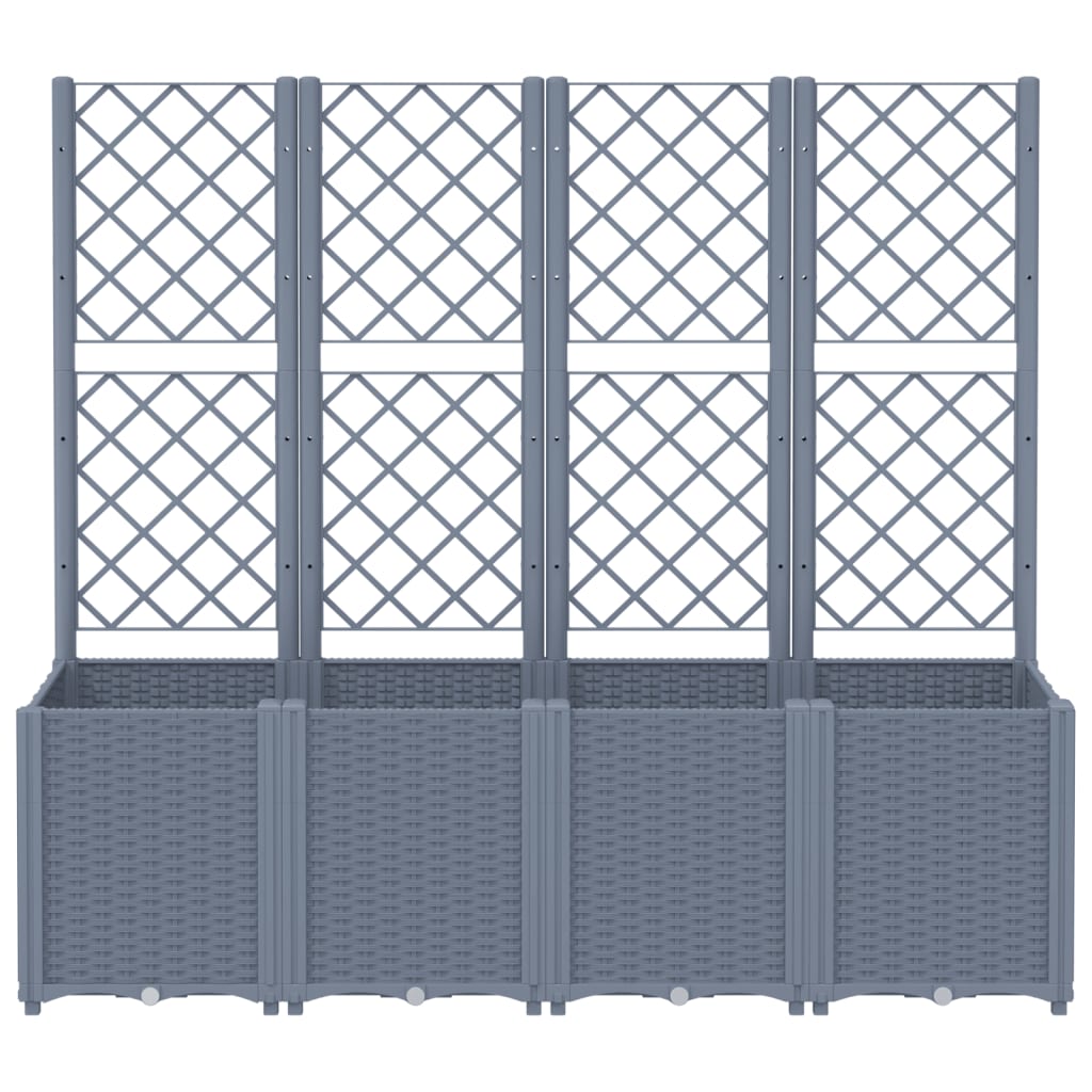 Vidaxl Plantter mat Slat Aarbecht 160x40x140 cm Polyprope Grey